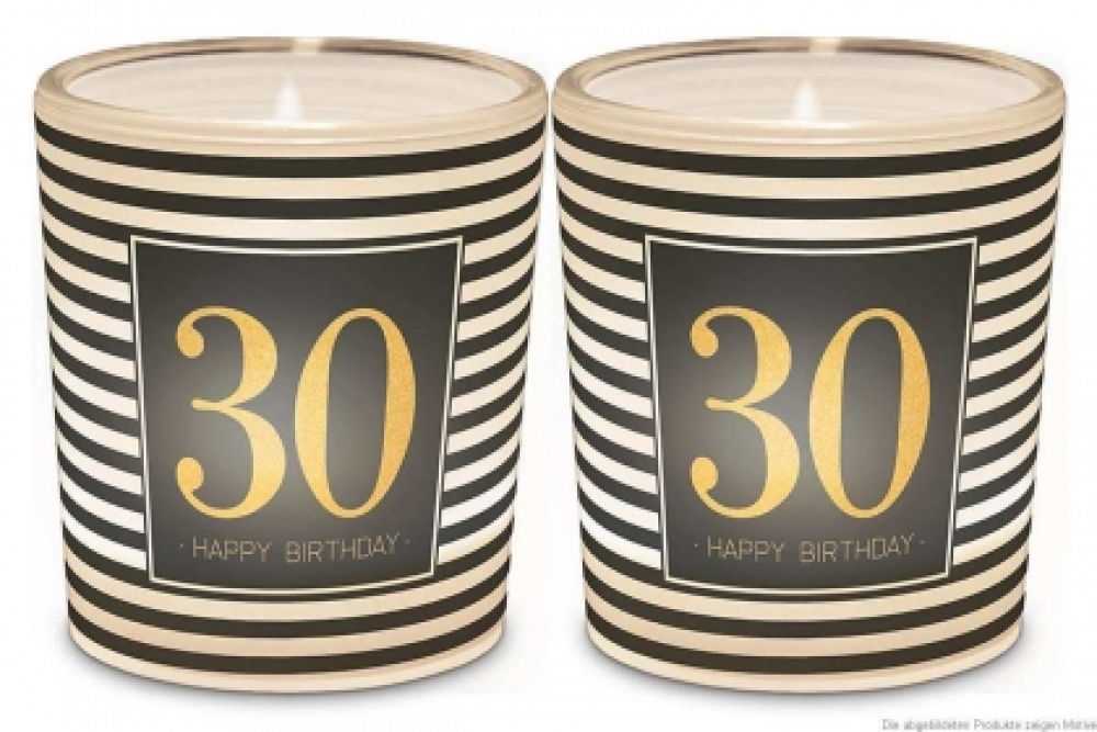 Teelichthalter/Windlicht "30. Geburtstag"